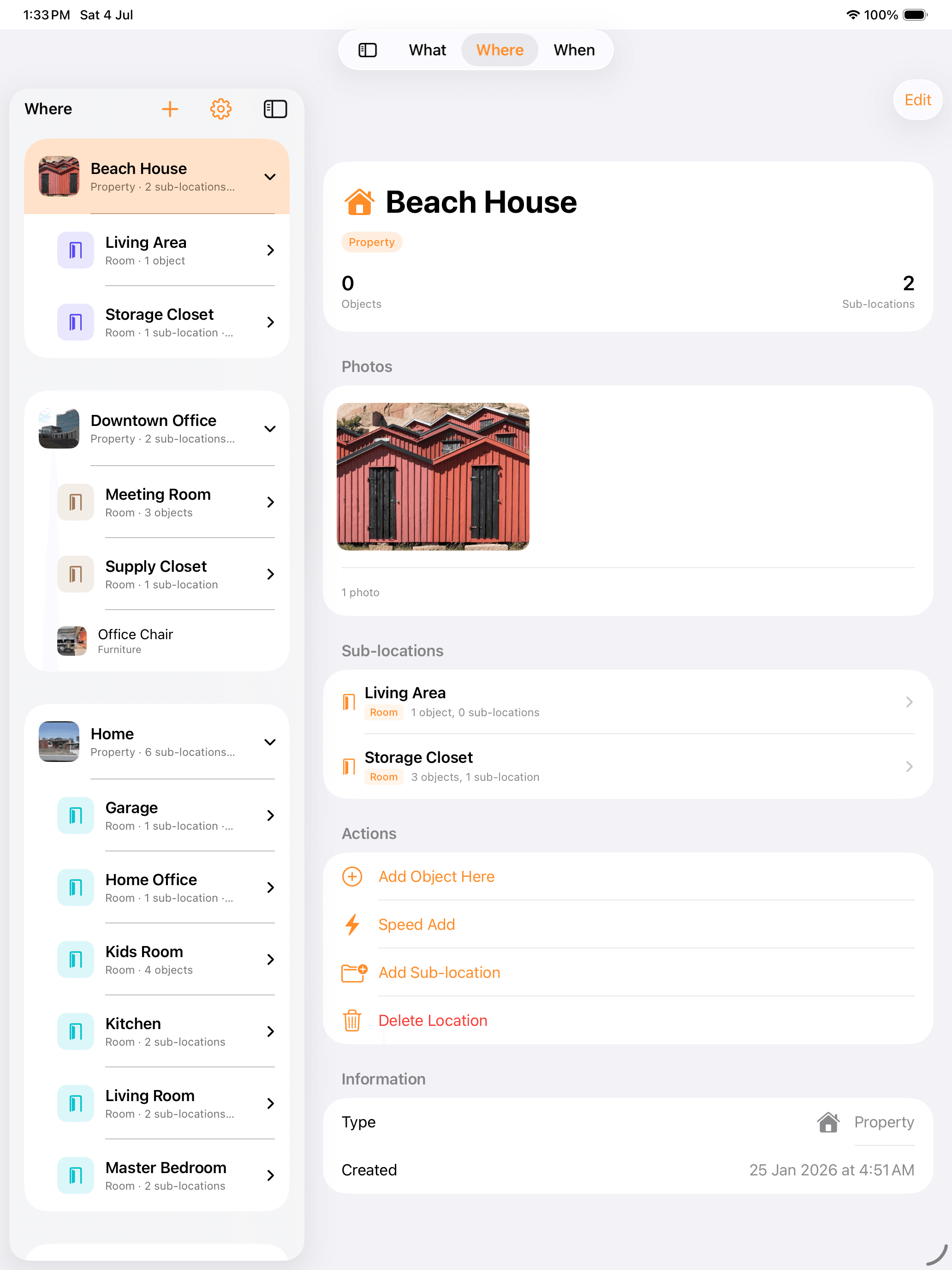 The same Beach House location opened in Whateren split view on iPad